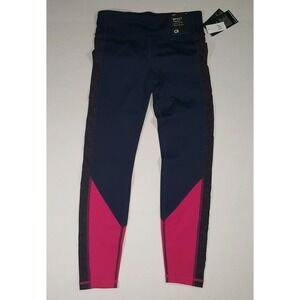 New GapFit GFast Leggings Sz Small Colorblock Navy Blue Pink New With Defect